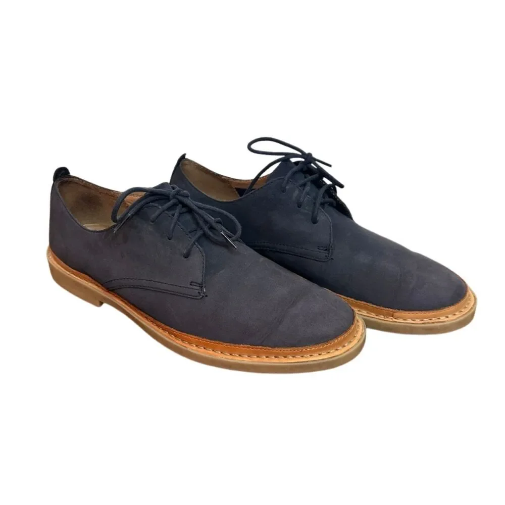 Clarks Clarkdale Derby Dress Shoes Navy Suede Leather Oxford Mens 10
